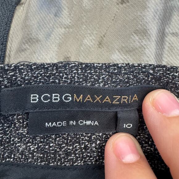 BCBG wool straight Skirt size 10 Metallic band - Picture 2 of 13